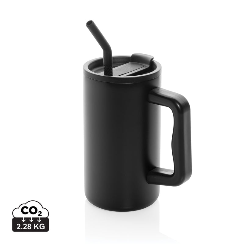 Load image into Gallery viewer, Recycled steel mug from XD Collection, 800ml capacity, RCS certified, stainless steel drinkware with a sleek design.

