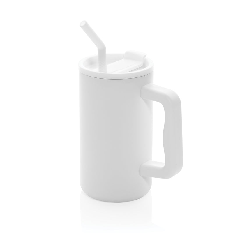 Load image into Gallery viewer, Reusable 800ml recycled steel mug from XD Collection, RCS certified drinkware with a sleek, durable design.
