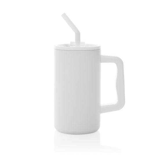 Recycled steel mug from XD Collection, 800ml capacity, eco-friendly drinkware with a sleek, modern design.