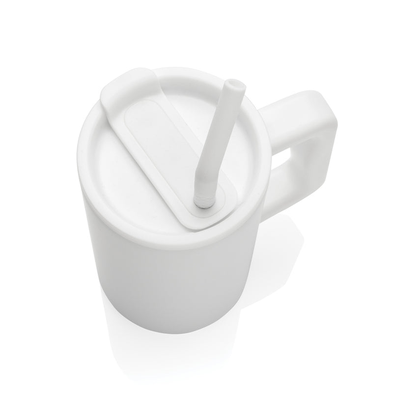 Load image into Gallery viewer, Recycled steel mug from XD Collection, 800ml capacity, eco-friendly drinkware with a sturdy cube design.

