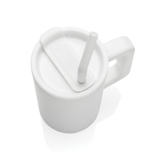 Recycled steel mug from XD Collection, 800ml capacity, eco-friendly drinkware with a sturdy cube design.