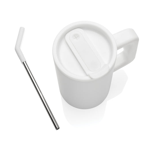 Recycled steel mug from XD Collection, 800ml capacity, eco-friendly drinkware with a sleek, durable design.
