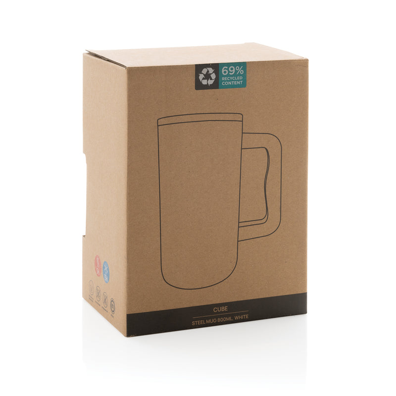 Load image into Gallery viewer, Recycled steel mug from XD Collection, 800ml capacity, RCS certified drinkware with a durable, eco-friendly design.
