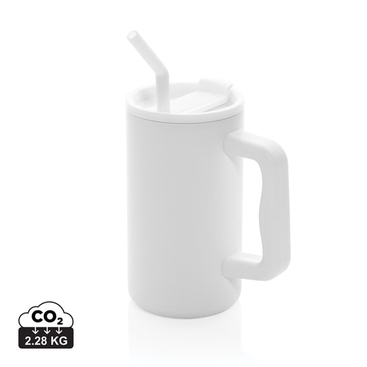 Recycled steel mug from XD Collection, 800ml capacity, eco-friendly drinkware with a sleek, modern design.