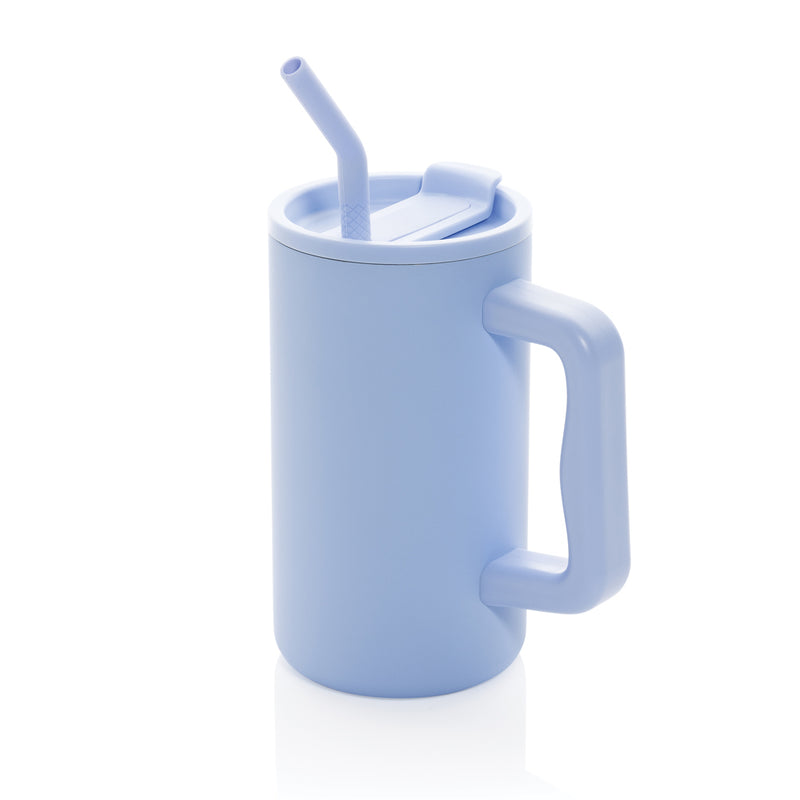 Load image into Gallery viewer, Recycled steel mug from XD Collection, 800ml Cube RCS certified drinkware with a sleek, durable design for everyday use.
