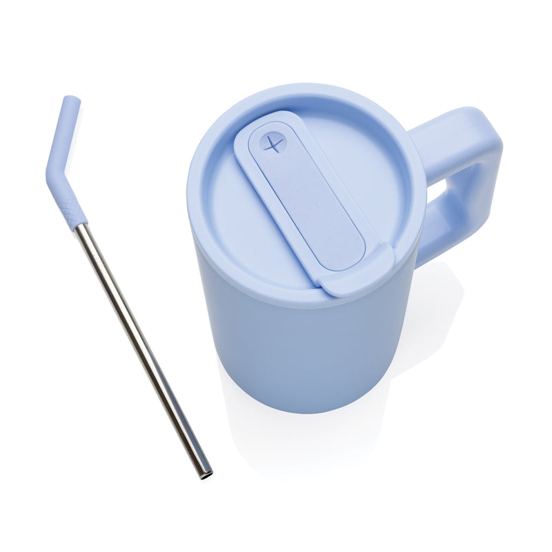Load image into Gallery viewer, Recycled steel XD Collection 800ml Cube RCS certified mug for drinking, with a sleek, modern design and durable construction.
