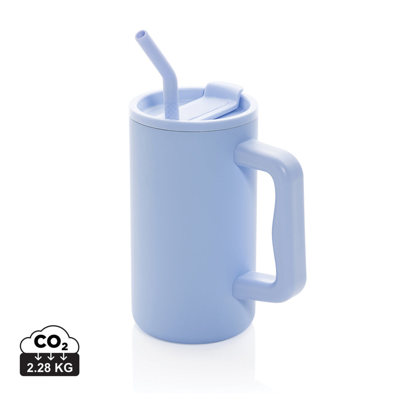 Load image into Gallery viewer, Recycled steel mug from XD Collection, 800ml Cube RCS certified drinkware with a sleek, durable design for everyday use.
