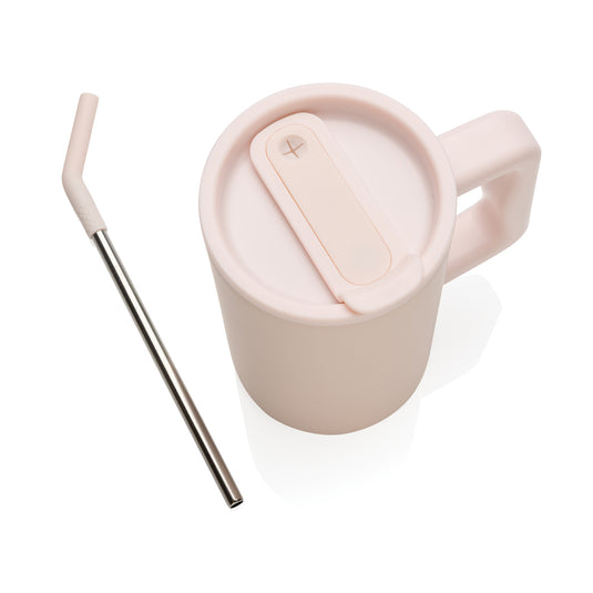XD Collection recycled steel mug 800ml, cube-shaped drinkware made from RCS certified recycled steel, with a sleek finish.