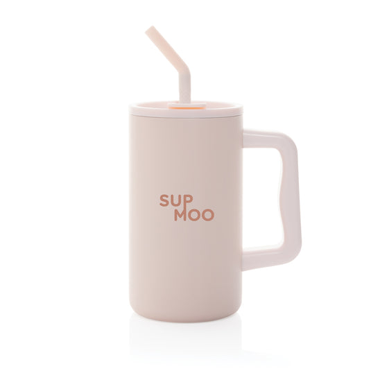 Recycled steel mug from XD Collection, 800ml capacity, Cube RCS certified drinkware with a sleek, durable design.