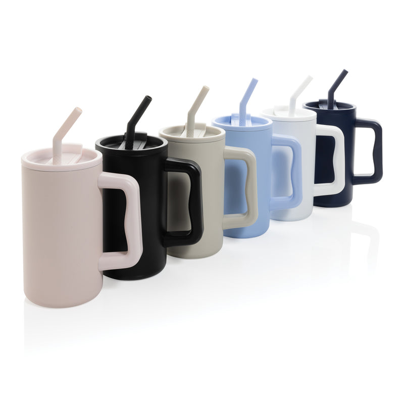 Load image into Gallery viewer, XD Collection recycled steel mug 800ml, Cube RCS certified drinkware with a sleek design and durable construction.
