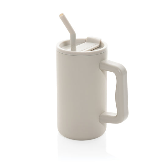 Recycled steel mug from XD Collection, 800ml capacity, eco-friendly drinkware with a sleek, modern design.