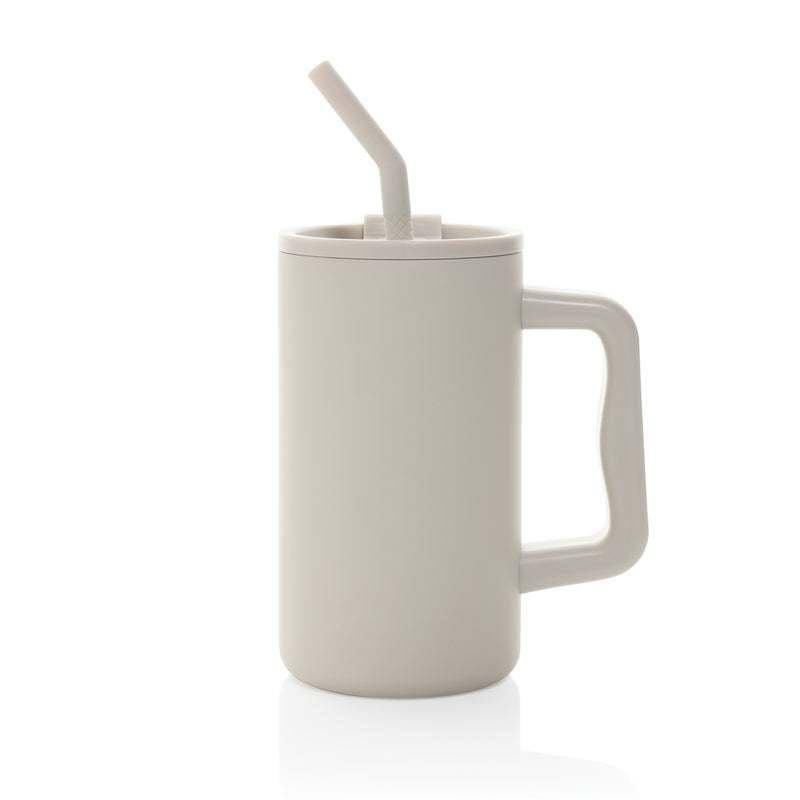 Load image into Gallery viewer, XD Collection recycled steel mug, 800ml, Cube RCS certified drinkware with a sleek design and sturdy handle.
