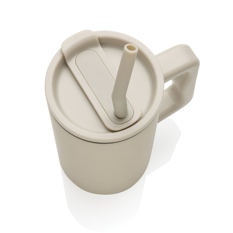 Load image into Gallery viewer, Recycled steel mug from XD Collection, 800ml capacity, eco-friendly drinkware with a sleek design and cube shape.
