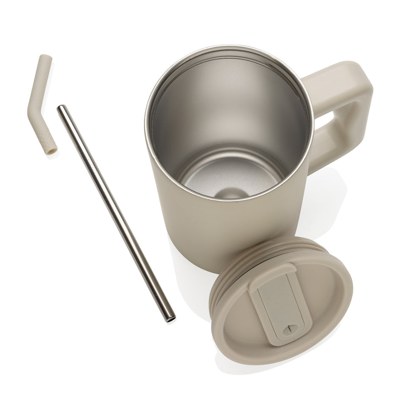 Load image into Gallery viewer, Recycled steel mug from XD Collection, 800ml cube drinkware with RCS certification, showing a sleek, eco-friendly design.
