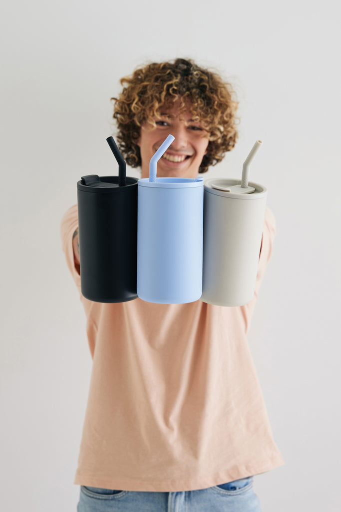 Load image into Gallery viewer, XD Collection recycled steel mug, 800ml, cube-shaped drinkware with RCS certification, featuring a sleek, durable design.
