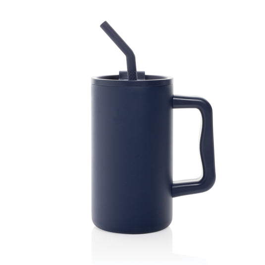 800ml XD Collection Cube RCS certified recycled steel mug, eco-friendly drinkware with a sleek steel finish.