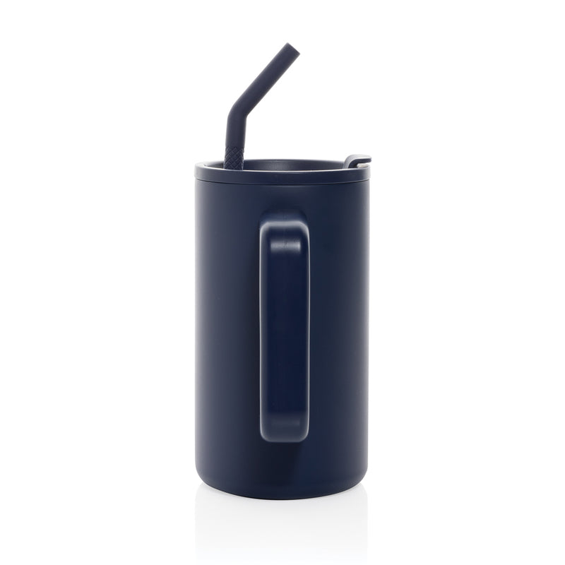 Load image into Gallery viewer, Reusable 800ml steel mug from XD Collection, made with certified recycled steel, featuring a sleek, modern design.
