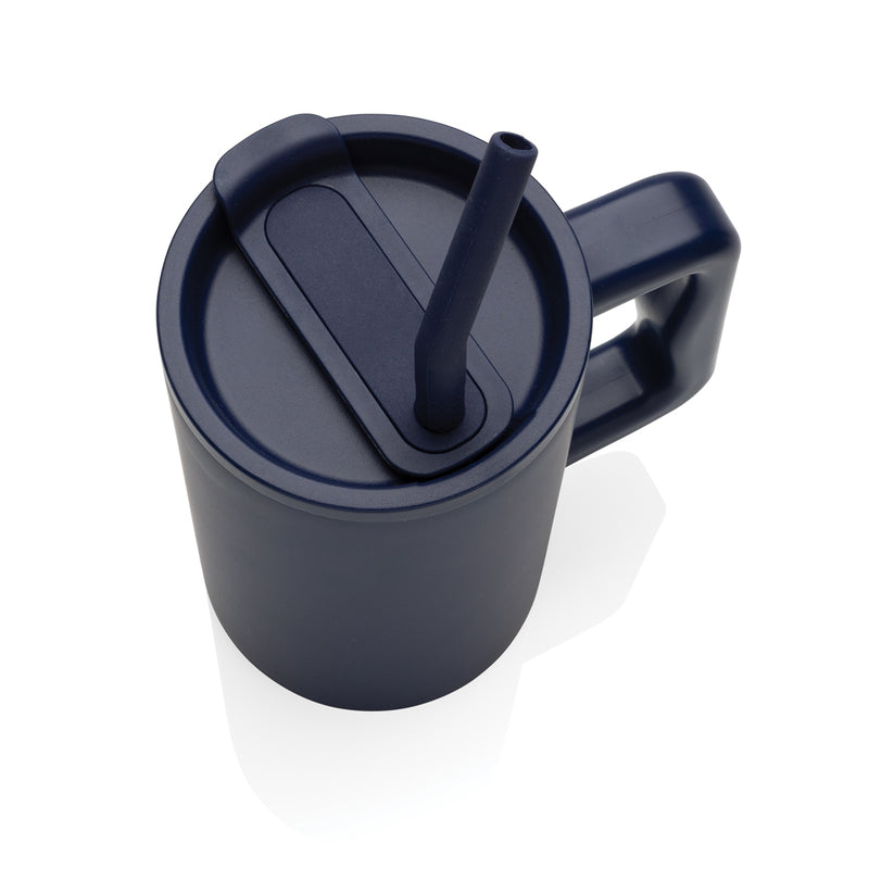 Load image into Gallery viewer, 800ml Cube RCS certified recycled steel mug from XD Collection, durable drinkware with a sleek, modern design and eco-friendly materials.
