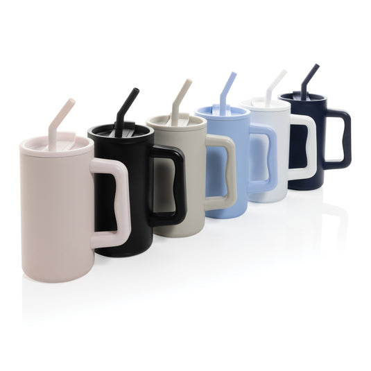 Recycled steel mug from XD Collection, 800ml capacity, eco-friendly drinkware with a sleek, durable design.