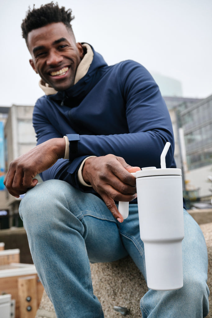 Load image into Gallery viewer, Graphic 360 RCS certified recycled steel tumbler 900ml - Custom Wood Designs
