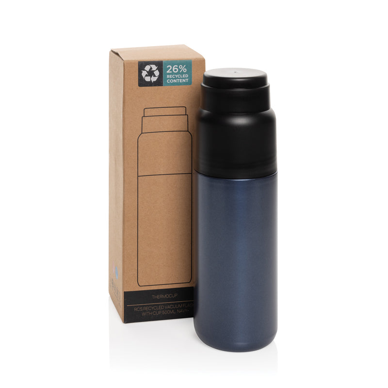 Load image into Gallery viewer, Thermocup RCS recycled vacuum flask with cup 500ml - Custom Wood Designs
