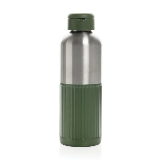 XD Xclusive Ripple RCS R-steel leakproof water bottle with handle, 750ML, featuring a sleek stainless steel design.