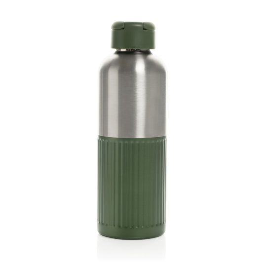 Ripple RCS R-steel leakproof water bottle with handle, 750ML, by XD Xclusive, shown with a sleek stainless steel design and secure lid.