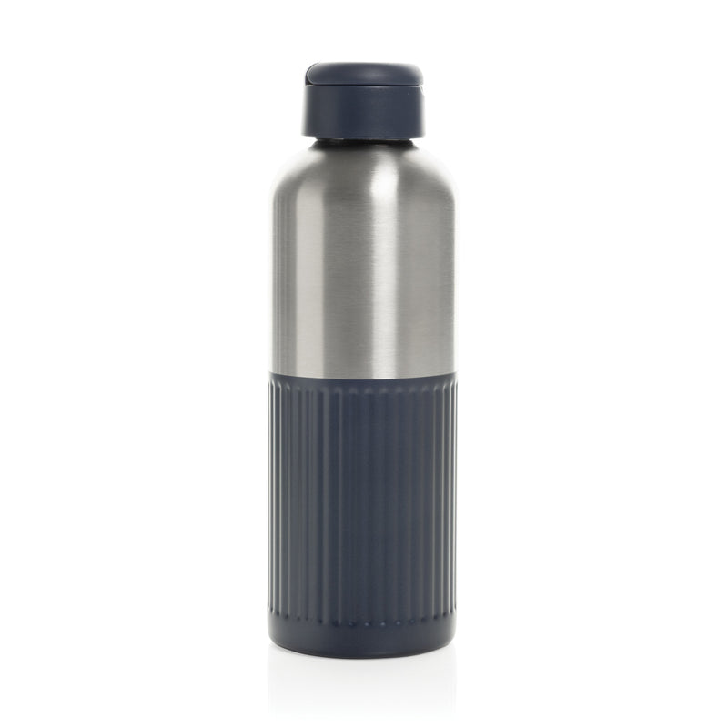 Load image into Gallery viewer, Ripple RCS R-steel leakproof water bottle with handle, 750ML, by XD Xclusive, shown with stainless steel finish and secure lid.
