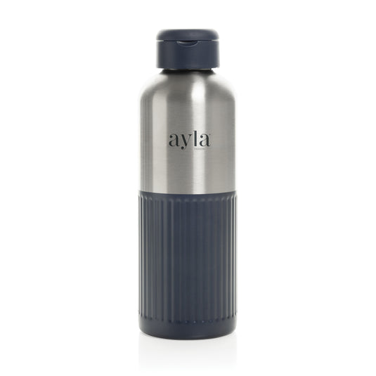 Ripple RCS R-steel leakproof water bottle with handle, 750ML, by XD Xclusive, showing the sleek stainless steel design and handle.