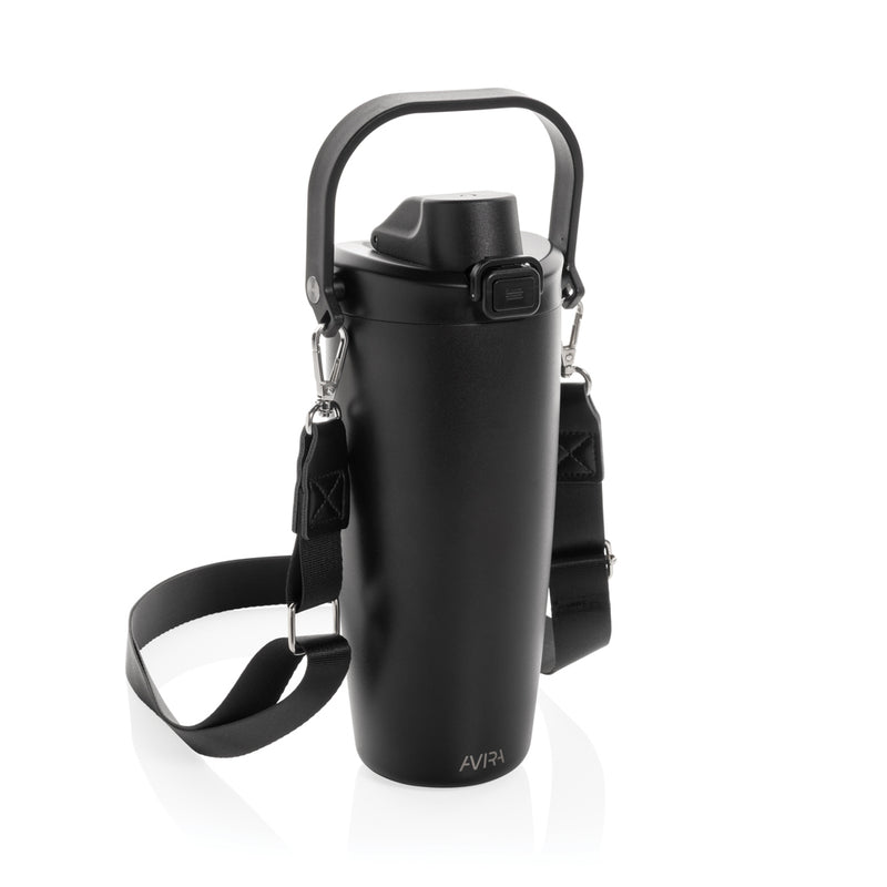 Load image into Gallery viewer, Avira Ayala RCS re-steel duosip lockable crossbody tumbler with stainless steel body and secure lid, designed for beverages on the go.

