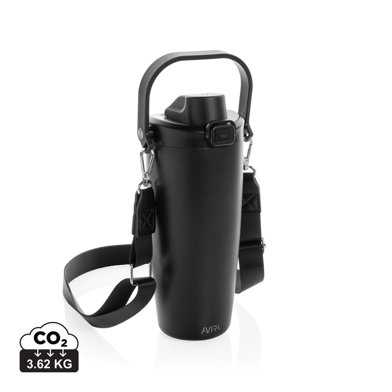 Load image into Gallery viewer, Avira Ayala RCS re-steel duosip lockable crossbody tumbler with stainless steel finish and secure lid for on-the-go drinkware.
