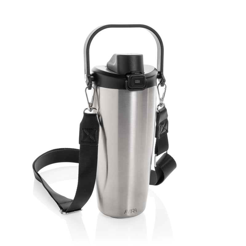 Load image into Gallery viewer, Avira Ayala RCS re-steel duosip lockable crossbody tumbler with leak-proof lid and stainless steel body for hot and cold drinks.
