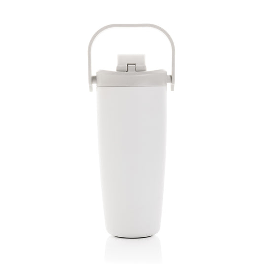 Avira Ayala RCS re-steel duosip lockable crossbody tumbler with stainless steel body and spill-proof lid for on-the-go drinking.
