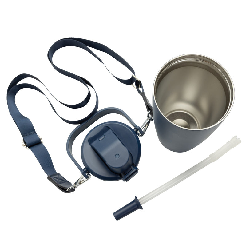 Load image into Gallery viewer, Avira Ayala RCS re-steel duosip lockable crossbody tumbler with lid, stainless steel drinkware, designed for on-the-go use
