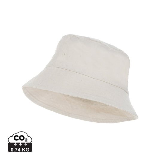 Impact Aware™ 285 gsm raw canvas bucket hat by XD Collection, undyed, showcasing a casual headwear style with wide brim.