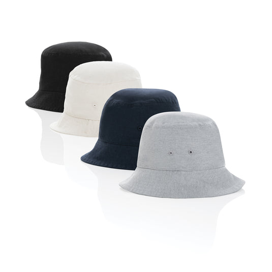 Impact Aware™ 285 gsm undyed canvas bucket hat by XD Collection, showcasing a natural, one-size headwear design.