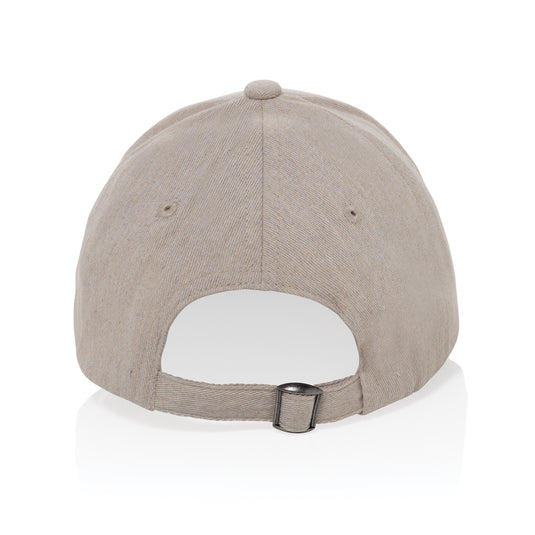 XD Collection Milo recycled heather 6-panel cap made of 200g headwear with a heather finish, featuring a classic six-panel design.