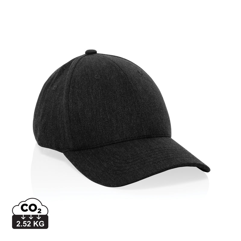 Load image into Gallery viewer, XD Collection Milo recycled heather 6-panel cap in gray, showcasing a stylish, eco-friendly headwear design.
