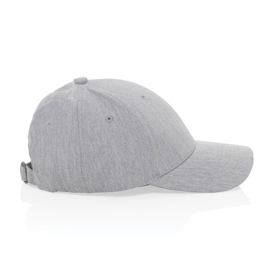 Recycled heather Milo 6-panel cap by XD Collection, casual headwear with a structured design and adjustable strap.