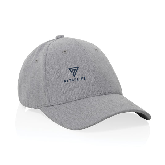 XD Collection Milo recycled heather 6-panel cap, 200g headwear with adjustable strap and breathable fabric, in heather color.