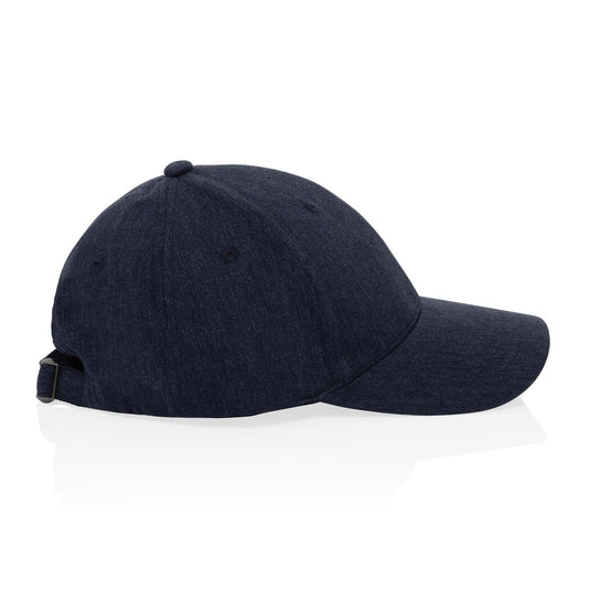 Recycled Heather Milo 6-panel cap by XD Collection, showing front view with curved brim and adjustable strap.