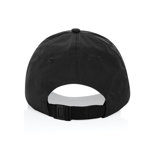 XD Xclusive KENTO URBAN RCS recycled nylon adventure baseball cap, black headwear with five-panel design and adjustable strap.