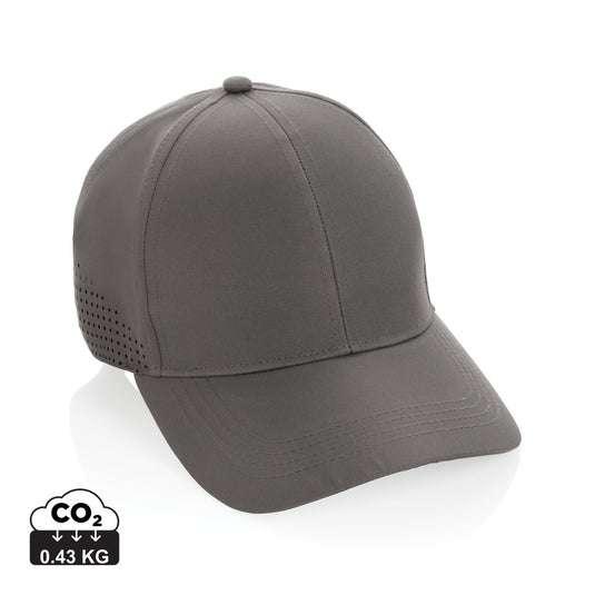 XD Collection Impact AWARE™ RPET 6-panel sports cap, lightweight headwear with adjustable strap and curved brim.
