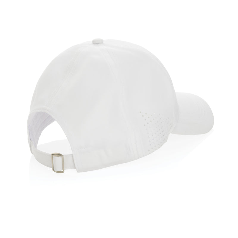 Load image into Gallery viewer, Impact AWARE™ RPET 6-panel sports cap by XD Collection, showing a navy blue headwear with curved brim and adjustable strap.
