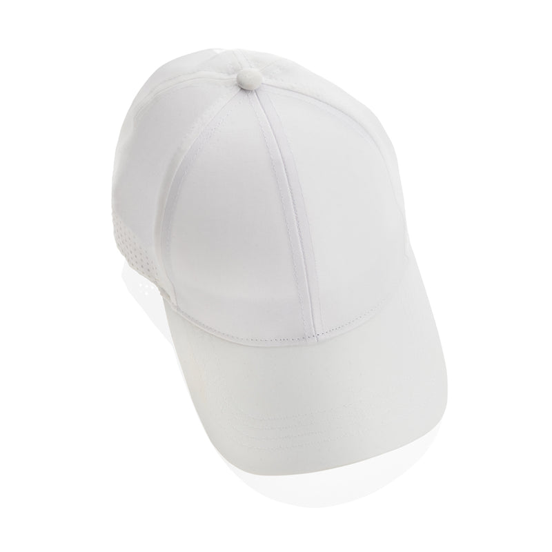 Load image into Gallery viewer, Impact AWARE™ RPET 6-panel sports cap by XD Collection, showing navy blue headwear with curved brim and adjustable strap.
