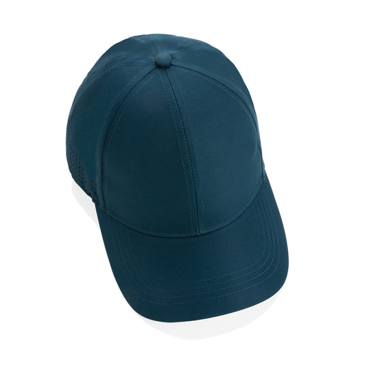 Impact AWARE™ RPET 6-panel sports cap by XD Collection, lightweight headwear with adjustable strap and breathable fabric.
