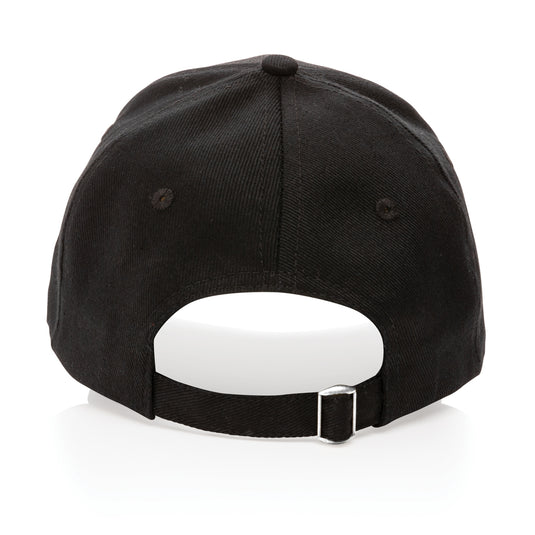 Six-panel recycled cotton cap with AWARE™ tracer from XD Collection, showing front view and adjustable strap.