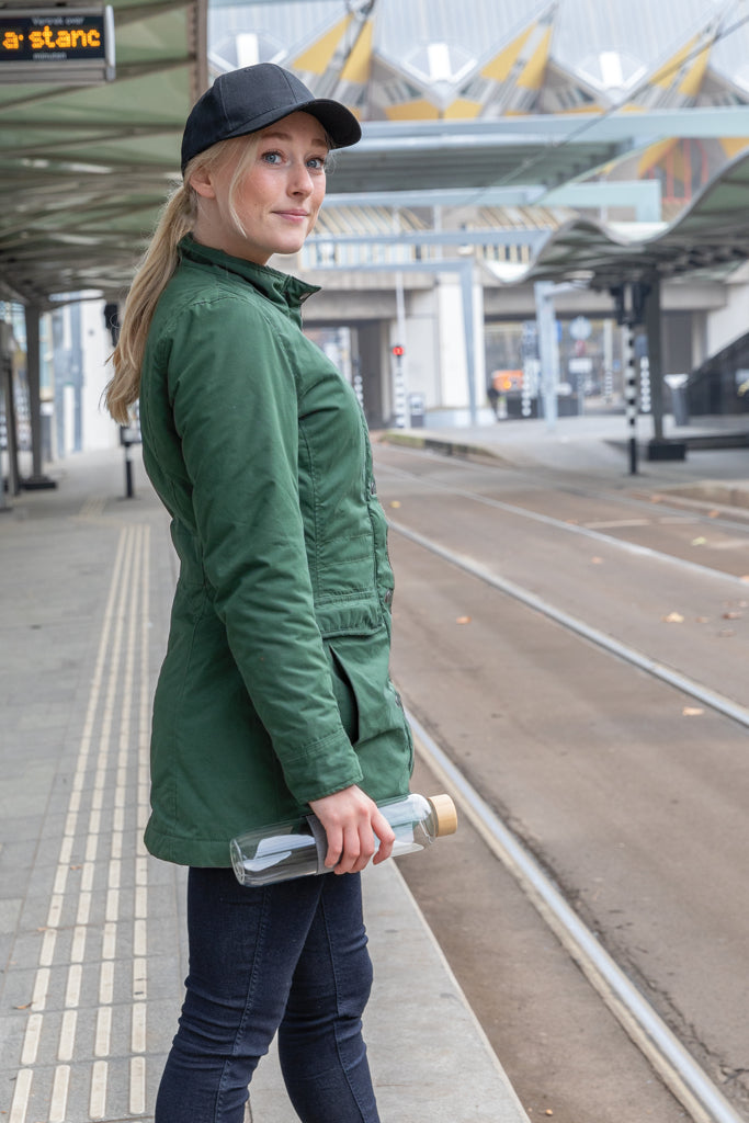 Load image into Gallery viewer, Six-panel recycled cotton cap by XD Collection with AWARE™ tracer, showcasing eco-friendly headwear in natural fabric and design.
