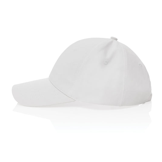 Six-panel XD Collection recycled cotton cap with AWARE™ tracer, featuring a casual headwear design and adjustable fit.