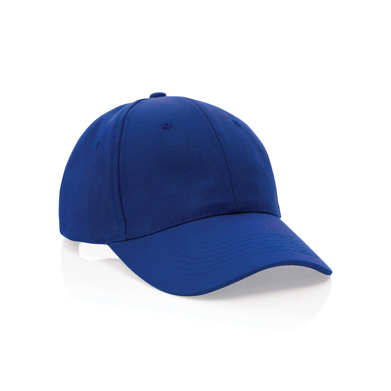 Load image into Gallery viewer, Six-panel recycled cotton cap by XD Collection with AWARE™ tracer, showing front view with adjustable strap and branding details.
